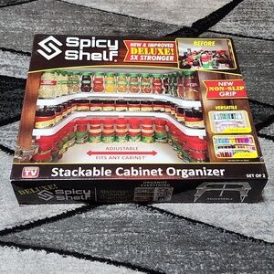 SPICY SHELF DELUXE MUITI-PURPOSE STACKABLE WHITE CABINET ORGANIZER SET-O…